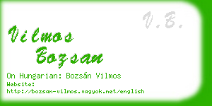 vilmos bozsan business card